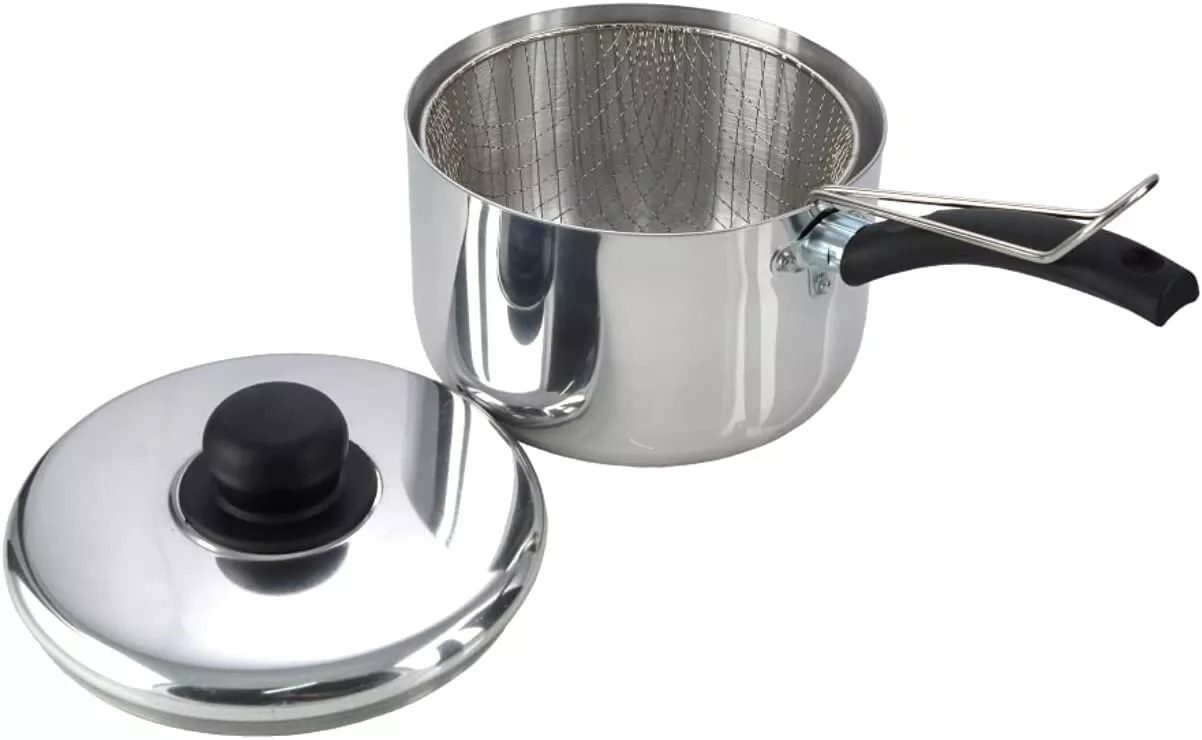 22cm / 9" Polished Aluminium Deep Chip Pan thumbnail 7