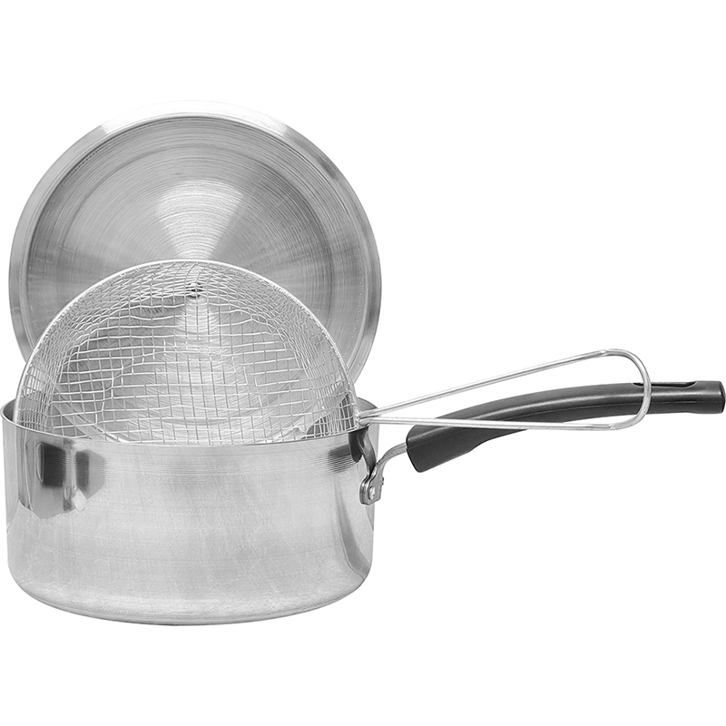 25cm / 10" Polished Aluminium Deep Chip Pan - Image 1
