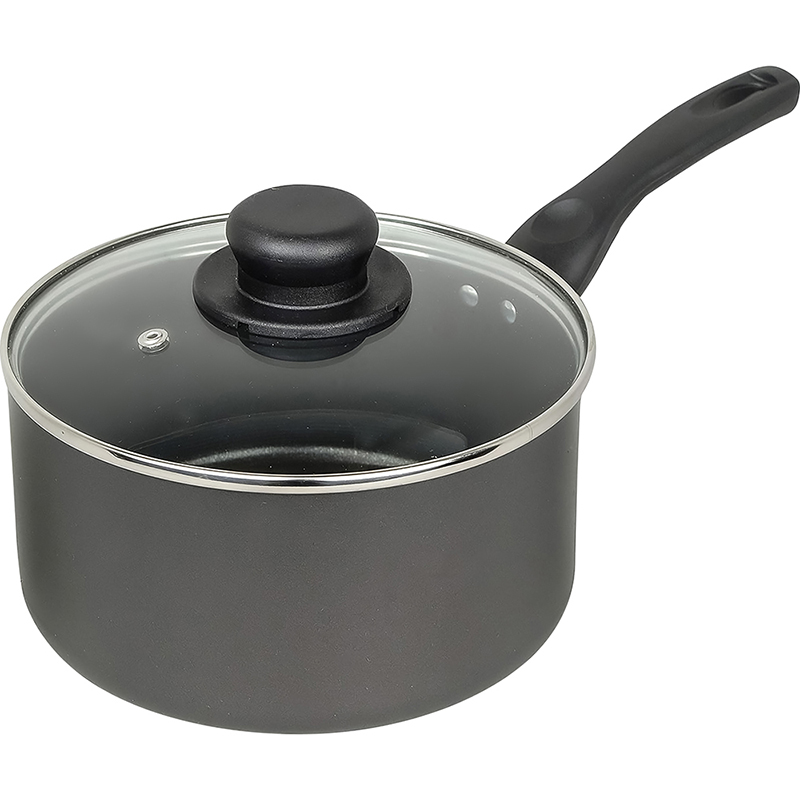 15cm / 6" Non-Stick Aluminium Saucepan with Glass Lid - Image 1