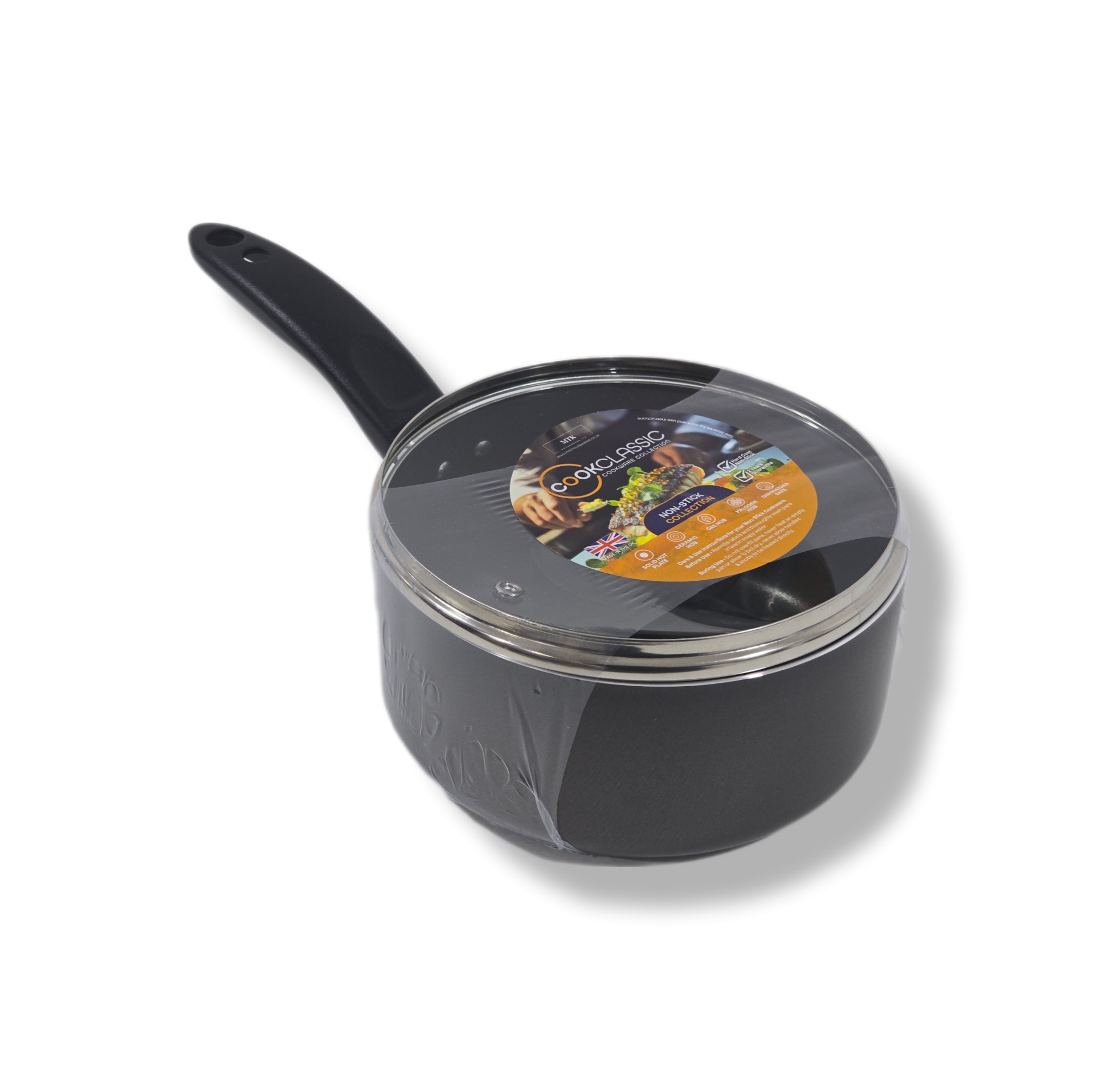 15cm / 6" Non-Stick Aluminium Saucepan with Glass Lid thumbnail 2