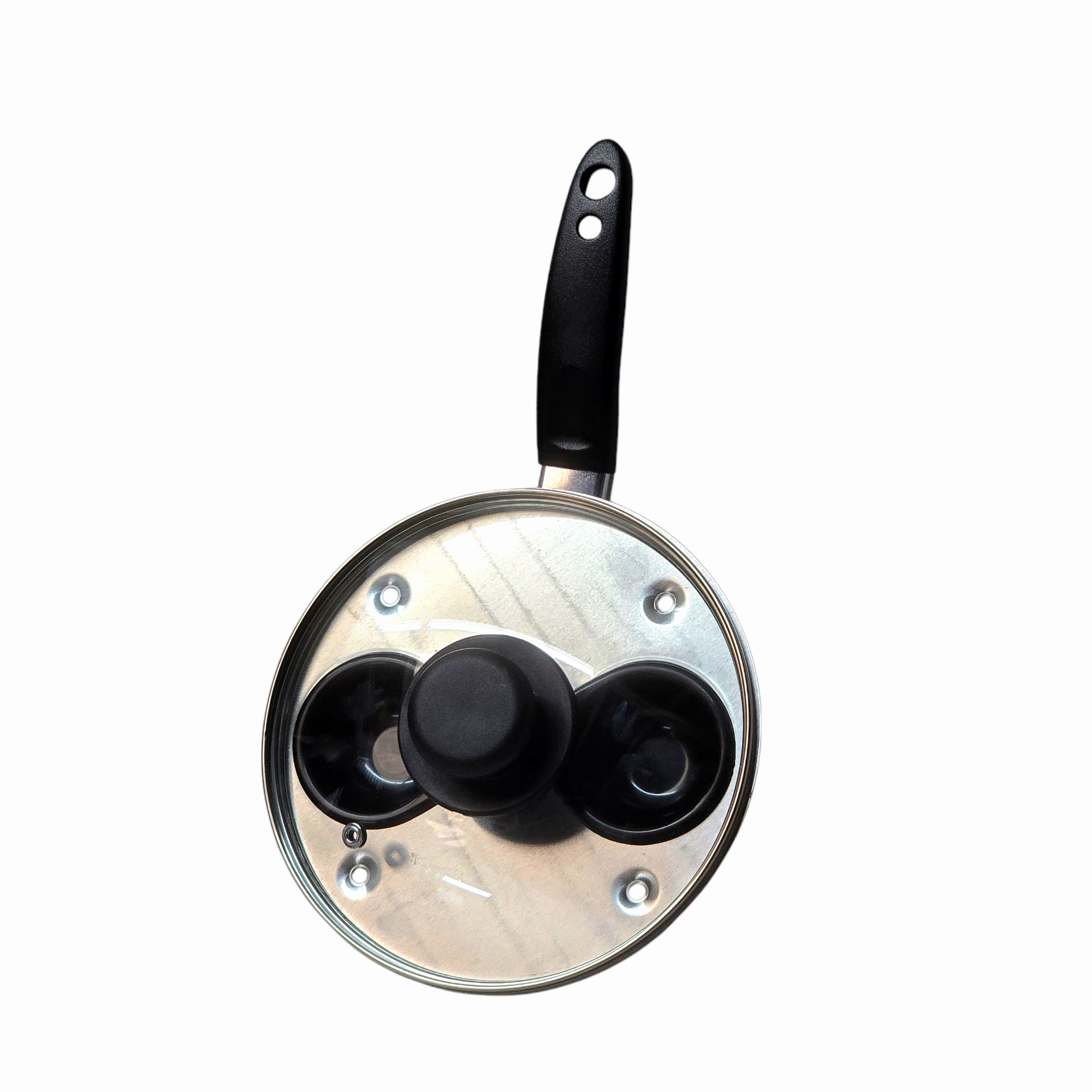 20cm / 8" Non-Stick Aluminium Egg Poacher, 2 Cup, with Glass Lid thumbnail 3