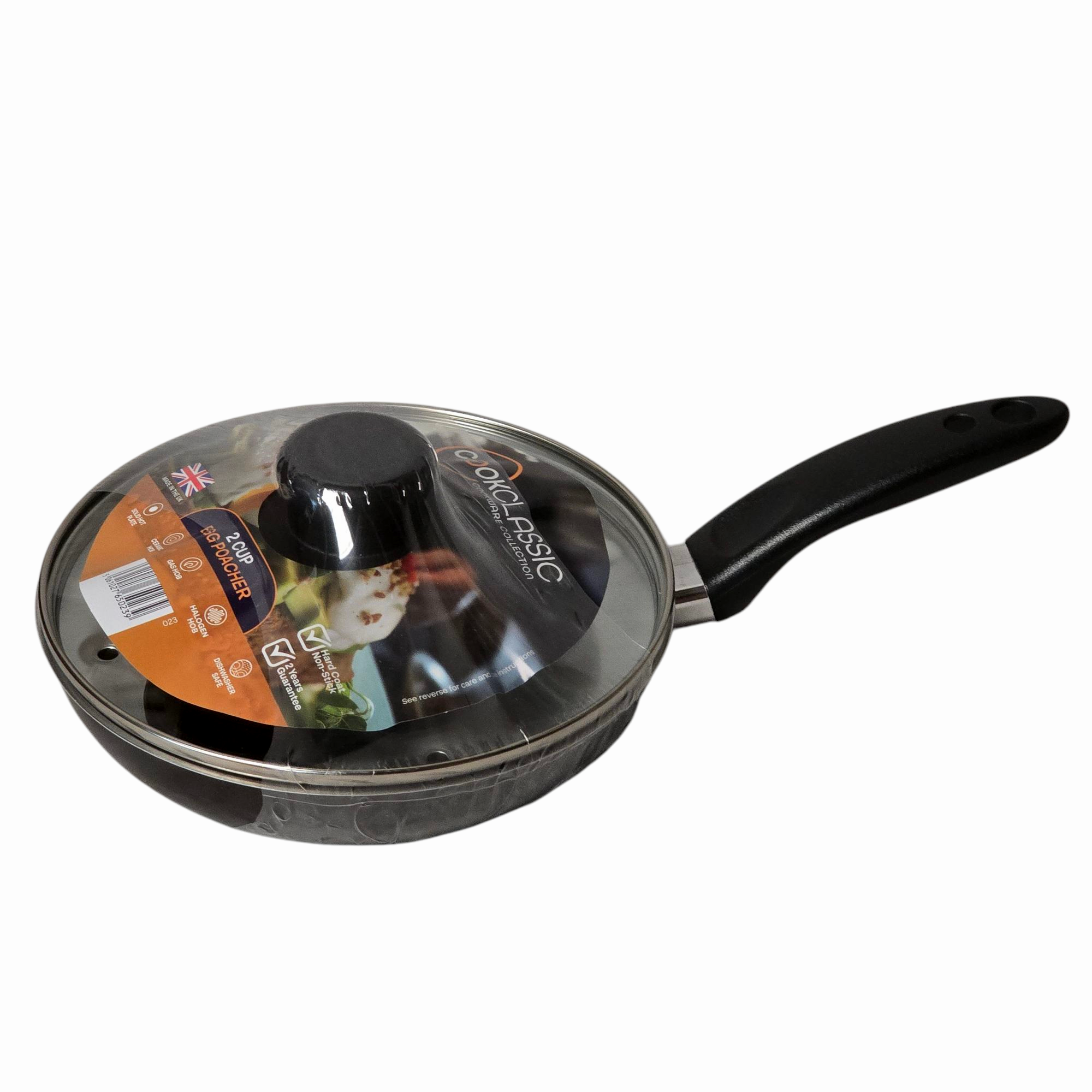 20cm / 8" Non-Stick Aluminium Egg Poacher, 2 Cup, with Glass Lid thumbnail 4