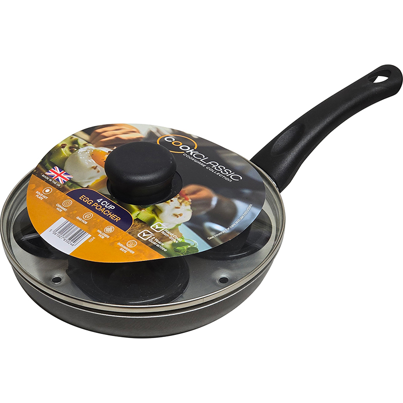 20cm / 8" Non-Stick Aluminium Egg Poacher, 4 Cup, with Glass Lid thumbnail 10