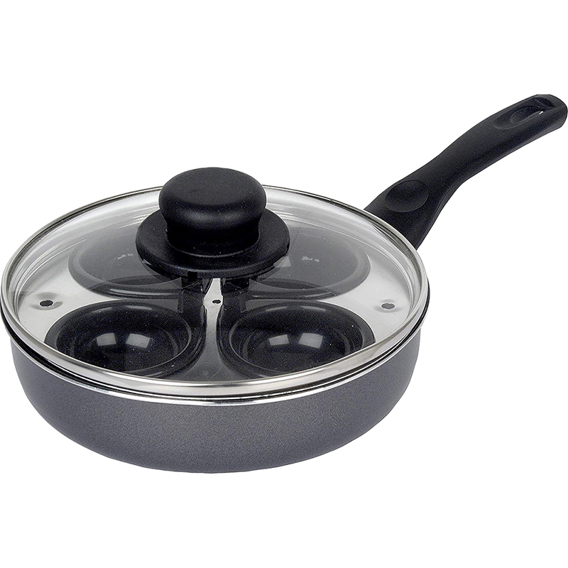 20cm / 8" Non-Stick Aluminium Egg Poacher, 4 Cup, with Glass Lid thumbnail 12