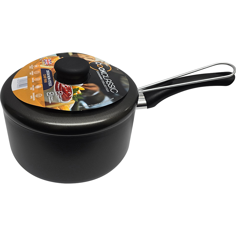20cm / 8" Non-Stick Aluminium Chip Pan with Lid thumbnail 2