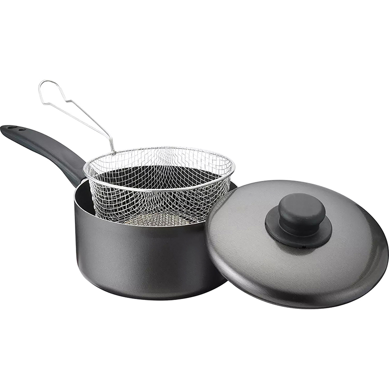 20cm / 8" Non-Stick Aluminium Chip Pan with Lid thumbnail 5