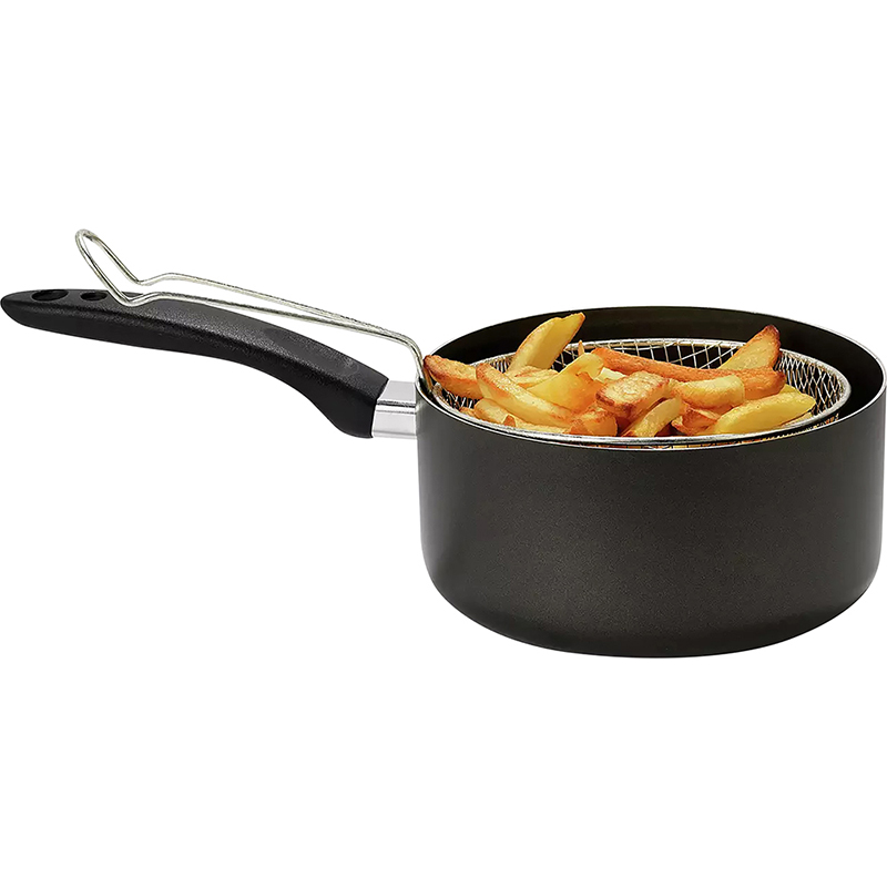 20cm / 8" Non-Stick Aluminium Chip Pan with Lid thumbnail 6