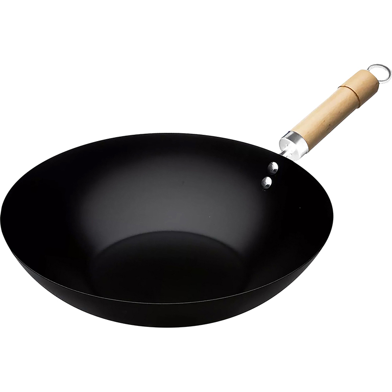 COOKEVERYDAY Carbon Steel Wok with wooden handle 27cm / 10.5"