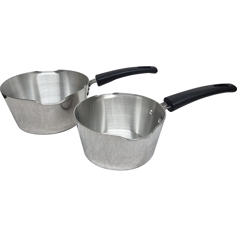 18cm / 7" Polished Aluminium Saucepan with Glass Lid, Heavy Gauge thumbnail 2