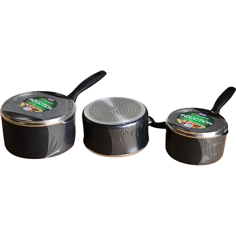 18cm / 7" Non-Stick Aluminium Induction Saucepan with Glass Lid thumbnail 4