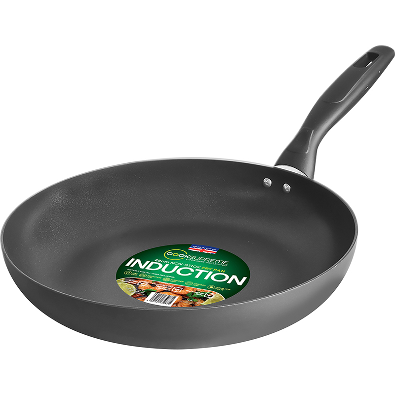 28cm / 11" Non-Stick Aluminium Induction Fry Pan, Grooved - Image 1