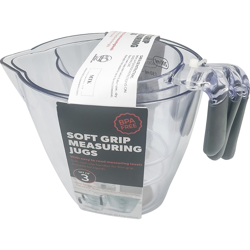 3pc Measuring Jug Set, BPA-Free PS Plastic - Image 1