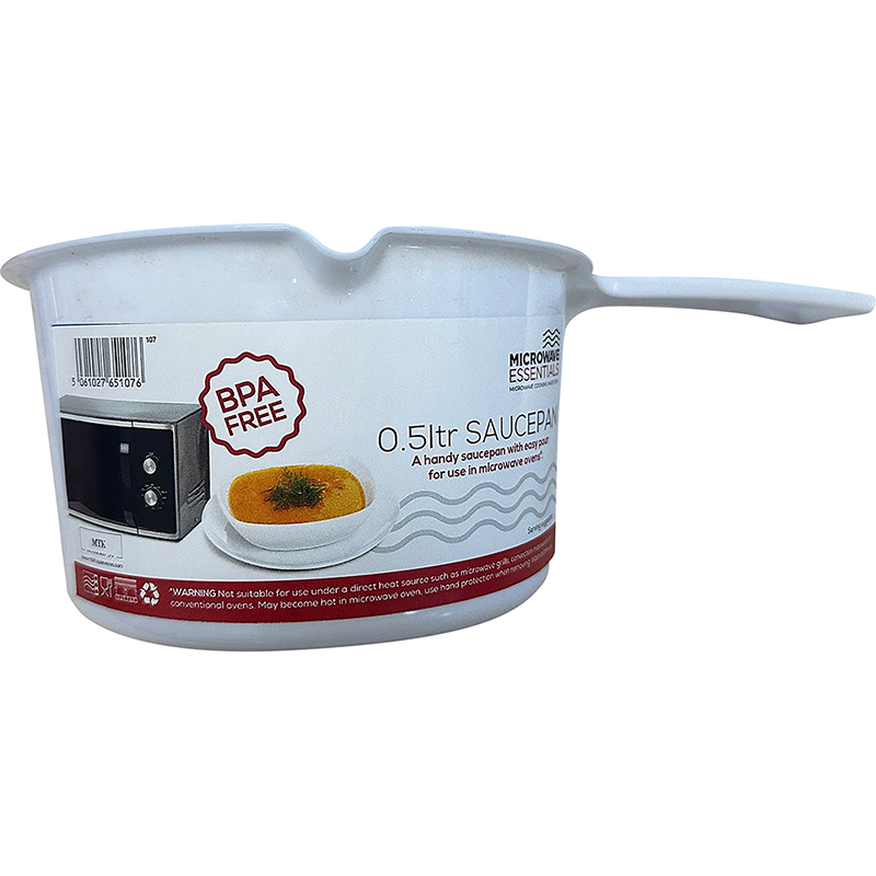 0.5L Microwave Saucepan with Drip Tray, PP Plastic - Image 1