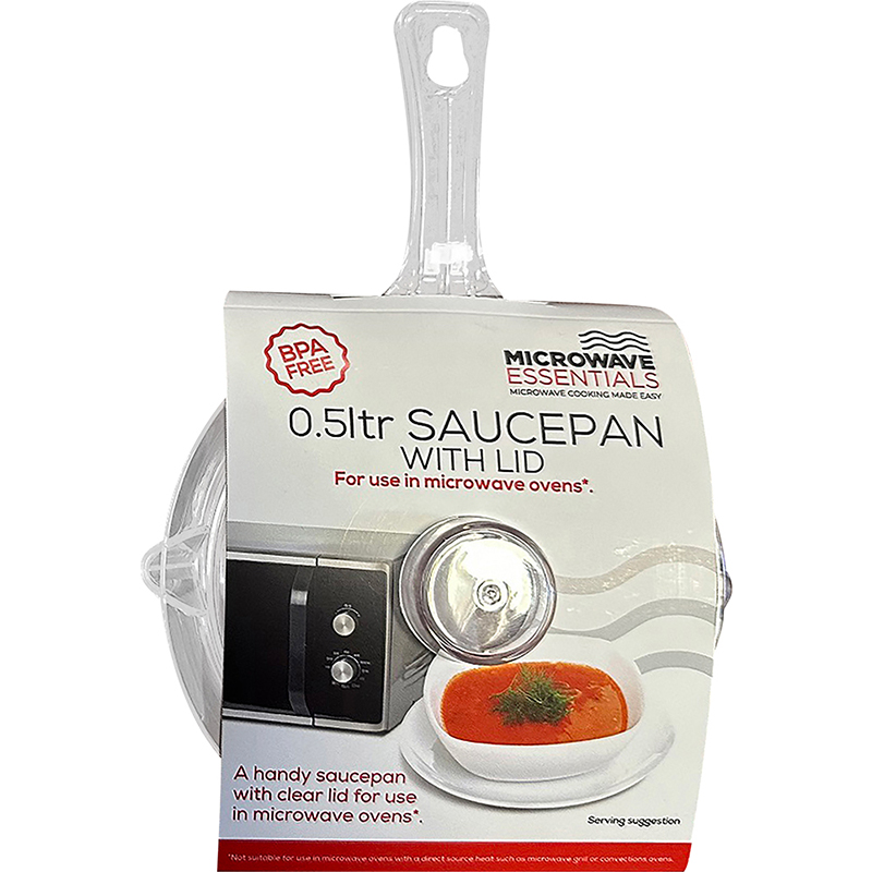 0.5L Clear Microwave Saucepan with Lid, PC Plastic thumbnail 2