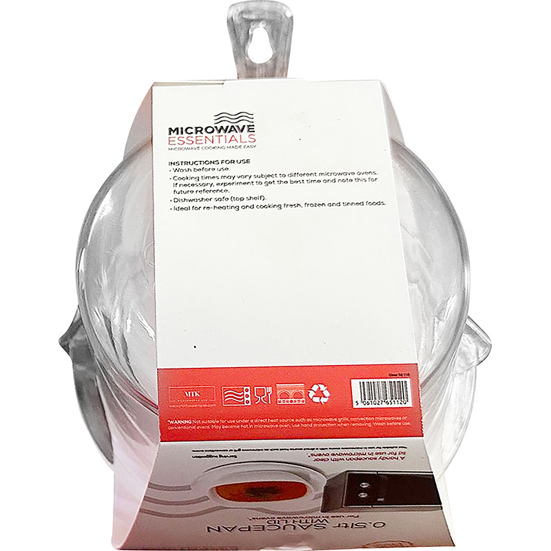 0.5L Clear Microwave Saucepan with Lid, PC Plastic thumbnail 3