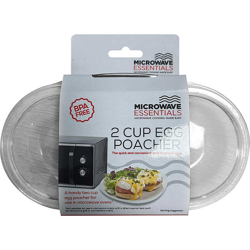 Microwave Egg Poacher, 2 Cup, Clear PC Plastic - Image 1