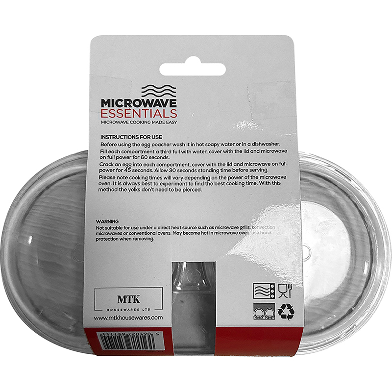 Microwave Egg Poacher, 2 Cup, Clear PC Plastic thumbnail 2