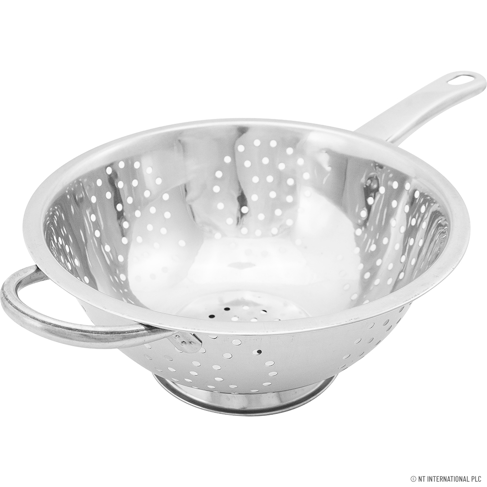 24cm / 9.5" Stainless Steel Colander with Long Handle - Image 1