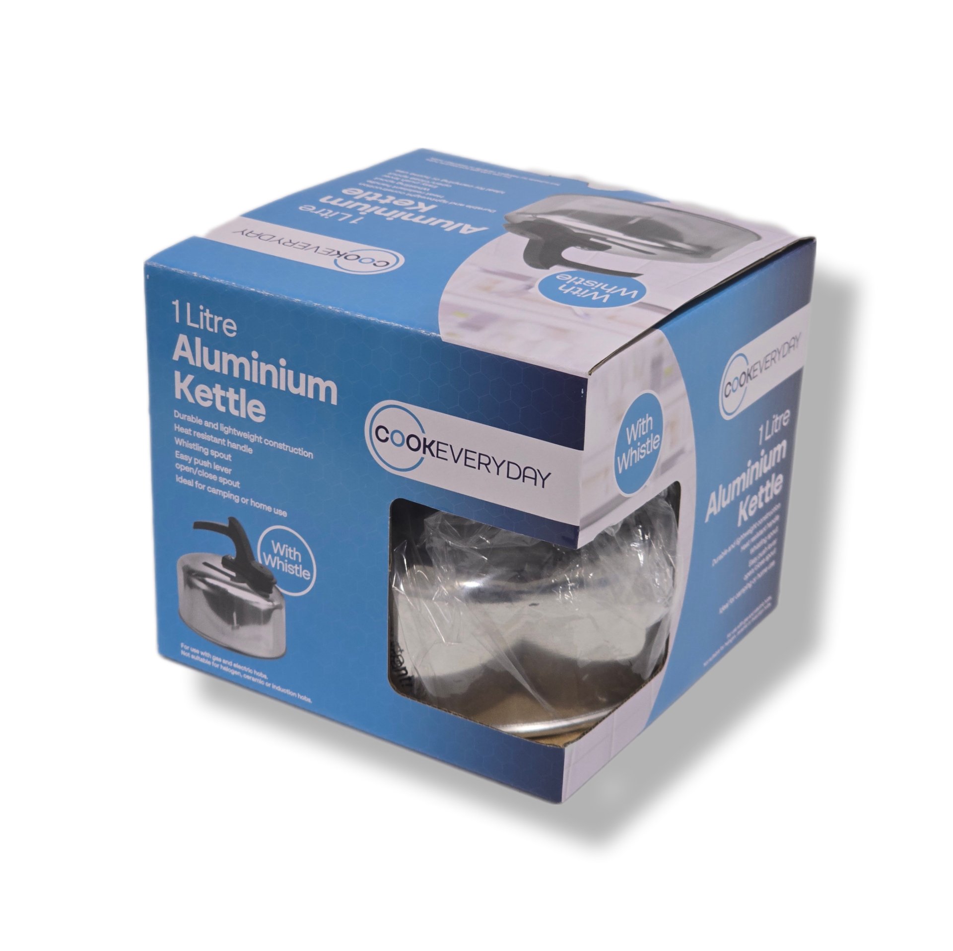 1L Polished Aluminium Whistling Kettle thumbnail 2