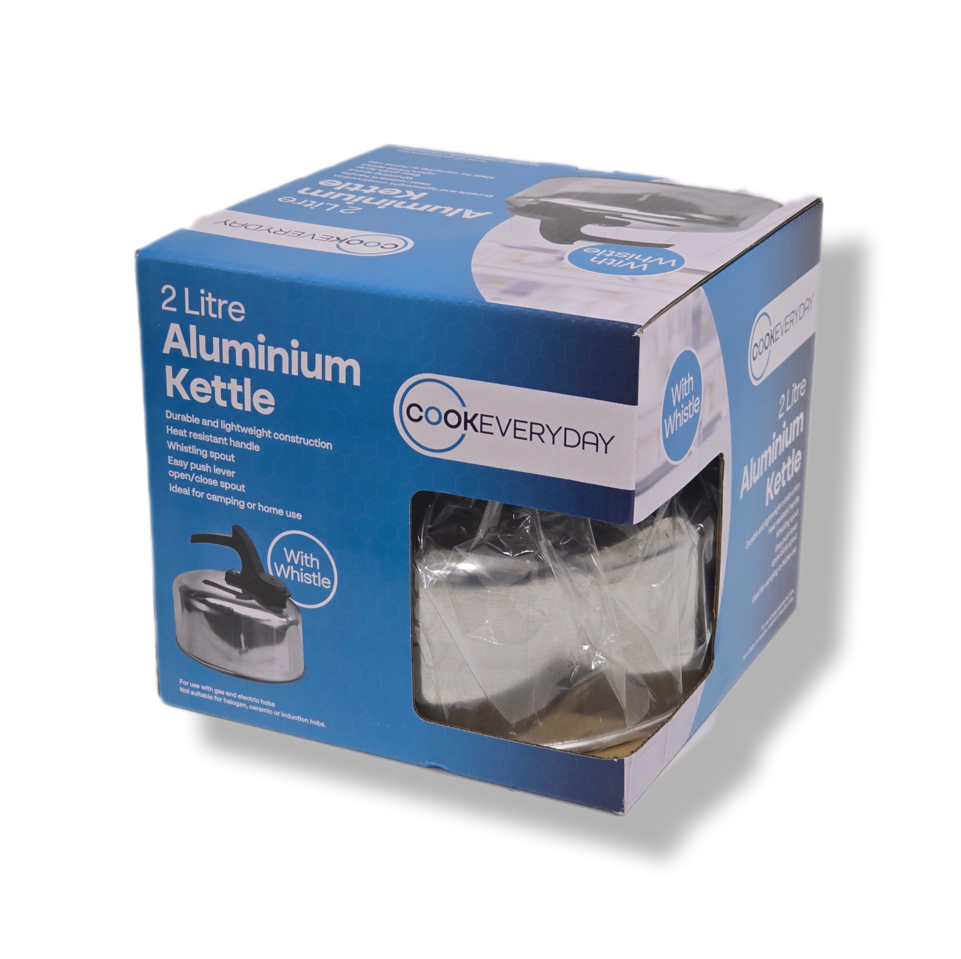 2L Polished Aluminium Whistling Kettle thumbnail 2