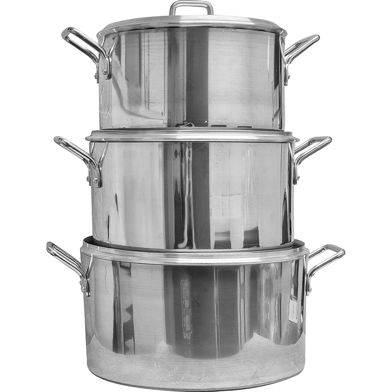 3pc Aluminium Casserole Set with Lids, 9" / 10" / 11" - Image 1