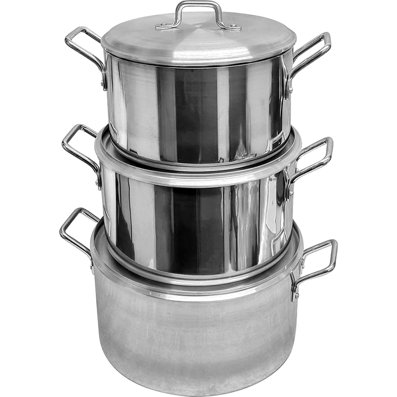 3pc Aluminium Casserole Set with Lids, 9" / 10" / 11" thumbnail 2