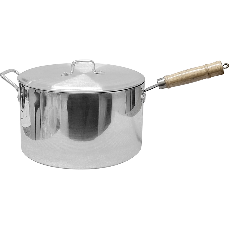 27cm / 11" Aluminium Stew Pan with Wooden Handle - Image 1