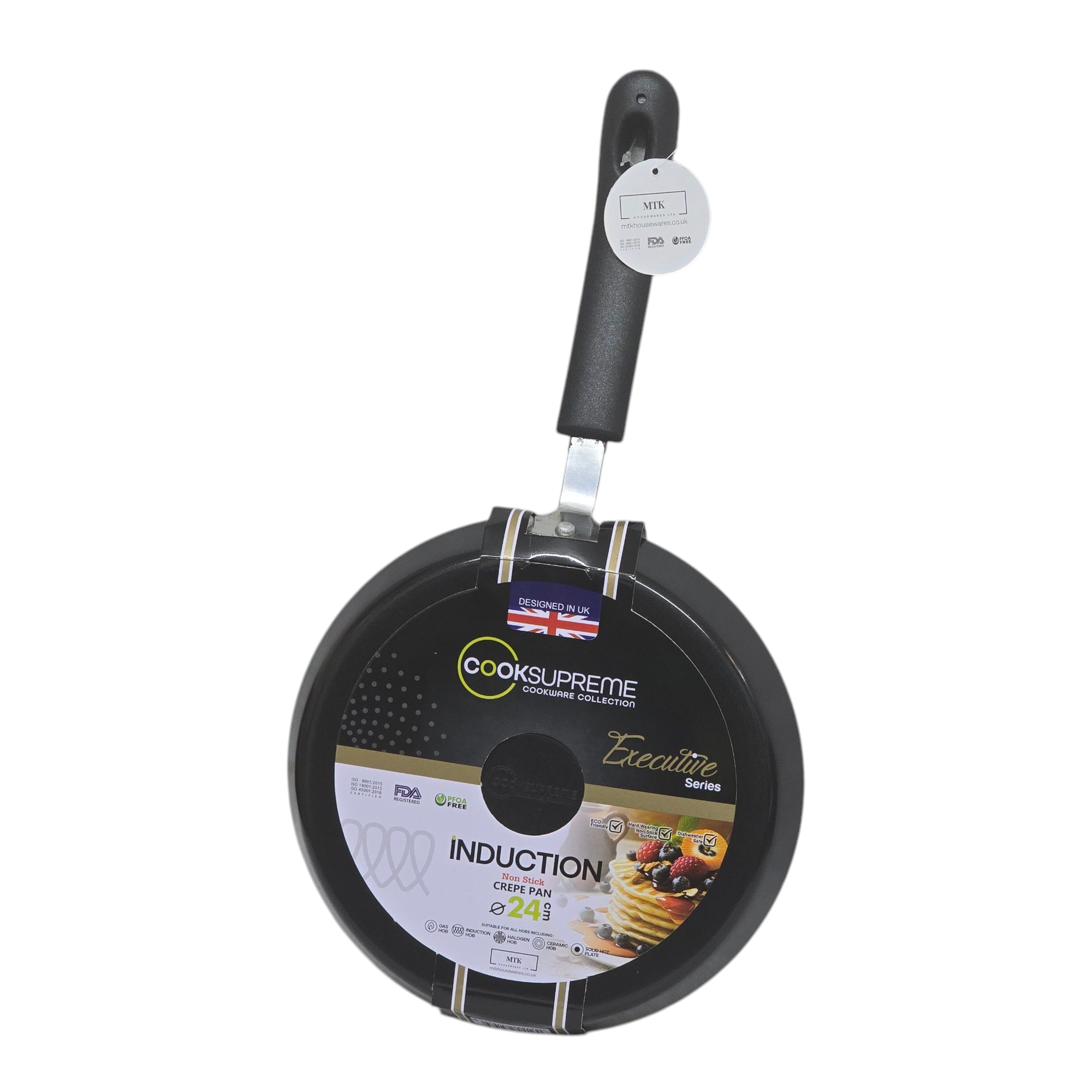 24cm / 9.5" Non-Stick Aluminium Induction Crepe Pan thumbnail 5