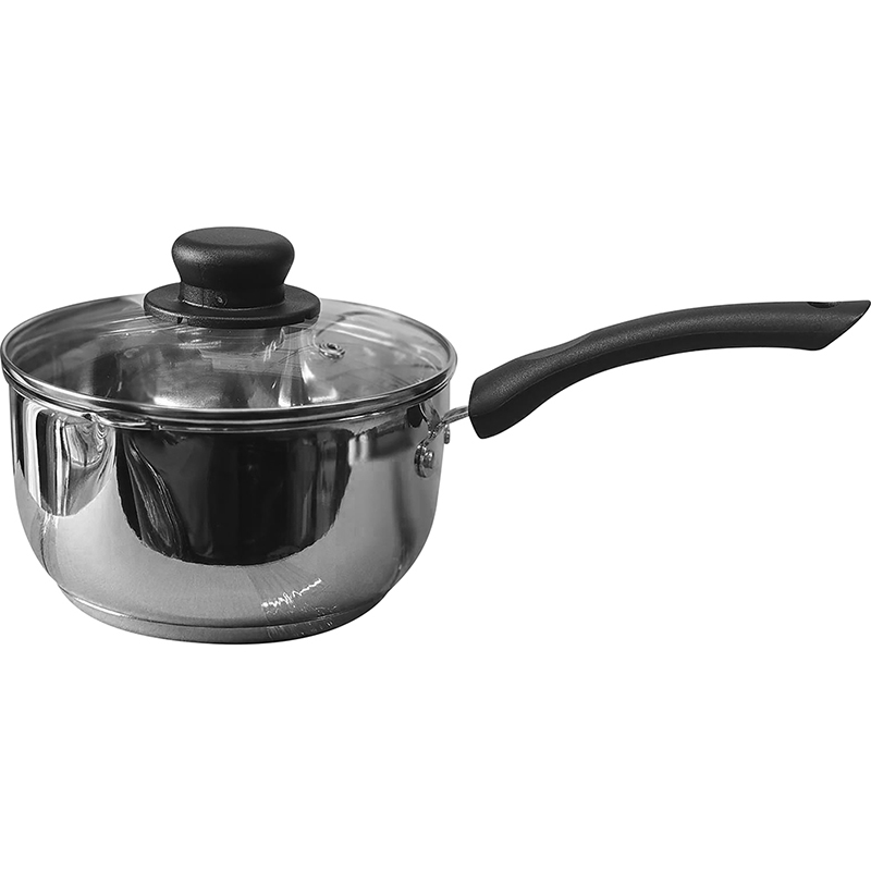 16cm / 6.5" Stainless Steel Saucepan with Glass Lid - Image 1