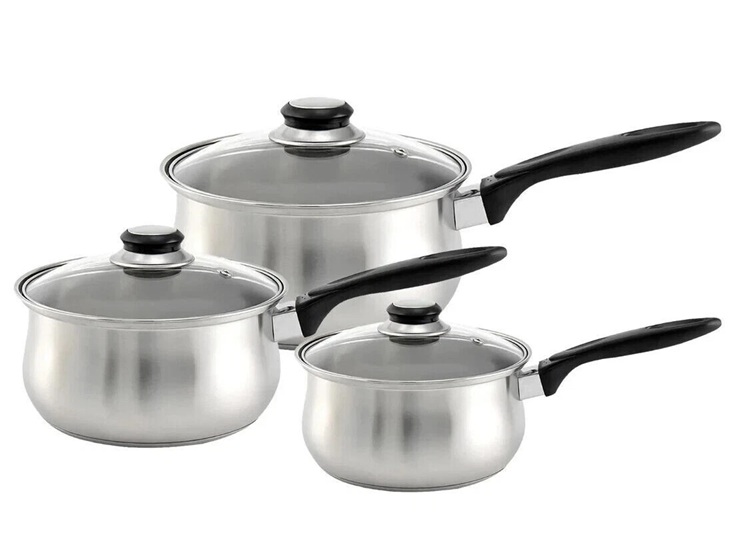 3pc Stainless Steel Saucepan Set - Image 1