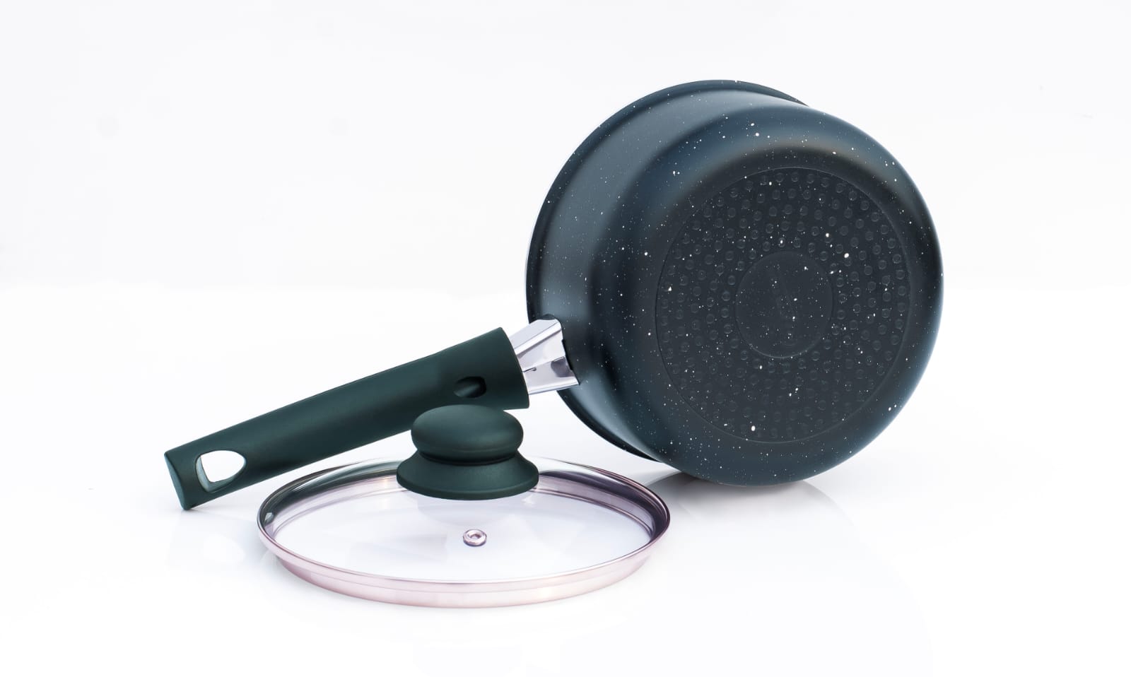 16cm / 6.5" Non-Stick Aluminium Induction Executive Saucepan with Glass Lid thumbnail 2