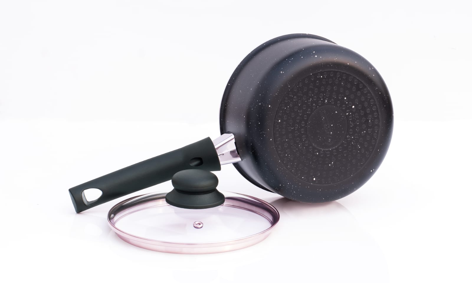 18cm / 7" Non-Stick Aluminium Induction Executive Saucepan with Glass Lid thumbnail 2