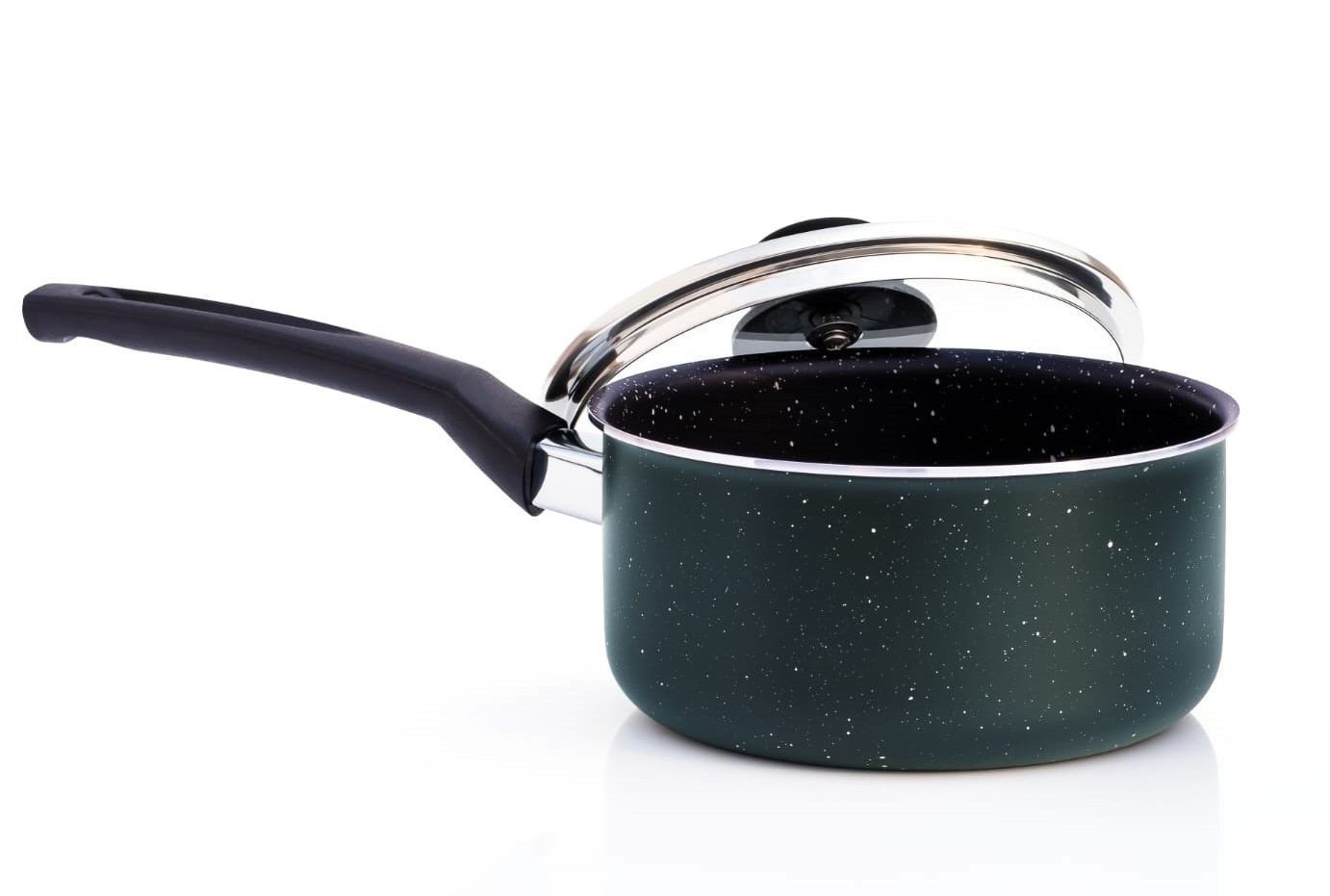 18cm / 7" Non-Stick Aluminium Induction Executive Saucepan with Glass Lid thumbnail 3