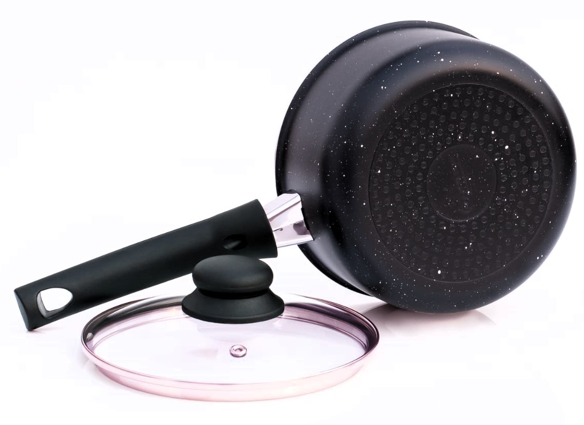 20cm / 8" Non-Stick Aluminium Induction Executive Saucepan with Glass Lid thumbnail 2