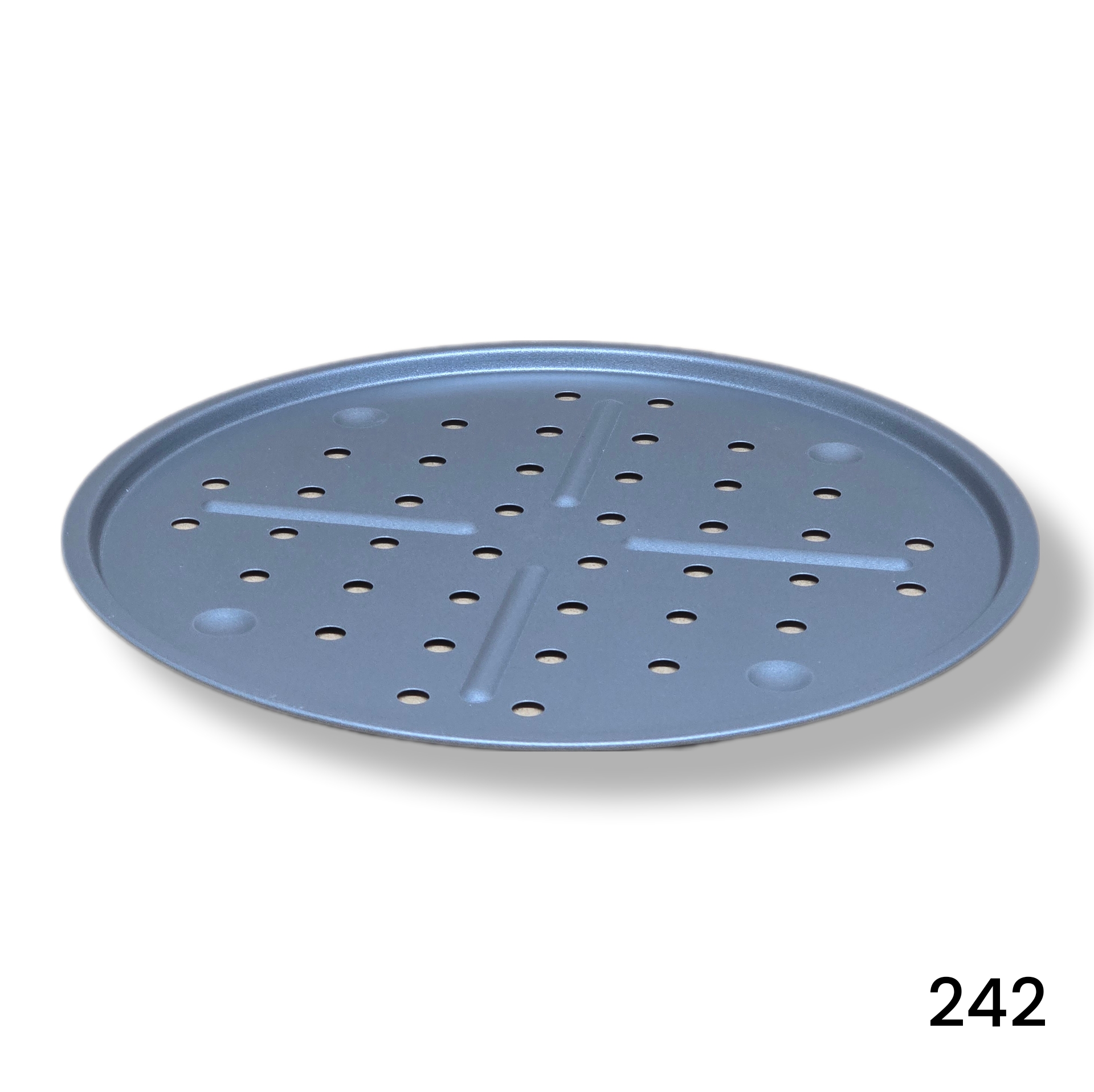 13" Carbon Steel Pizza Pan with Holes - Image 1