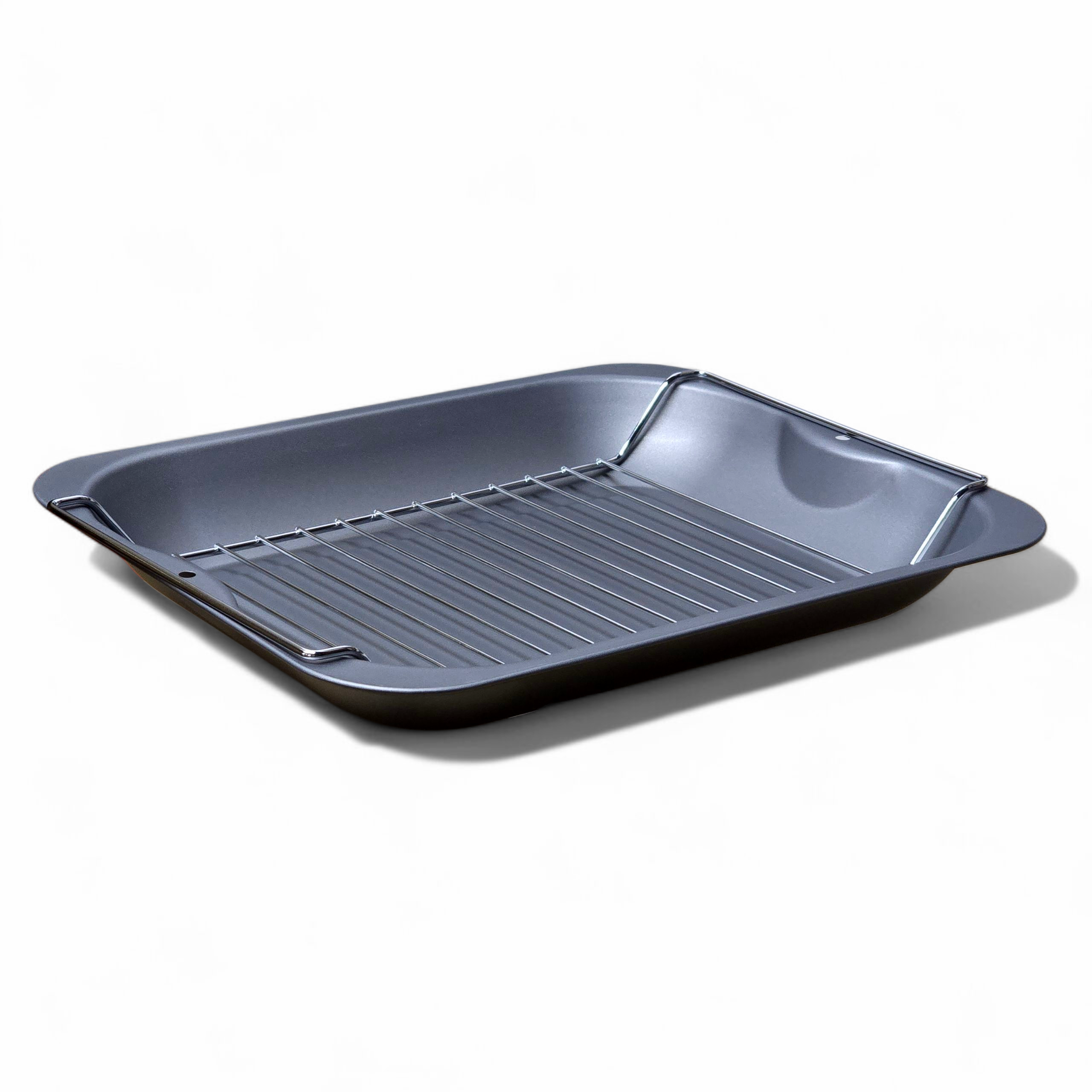 38cm / 15" Vitreous Enamel Roasting Pan with Wire Rack - Image 1