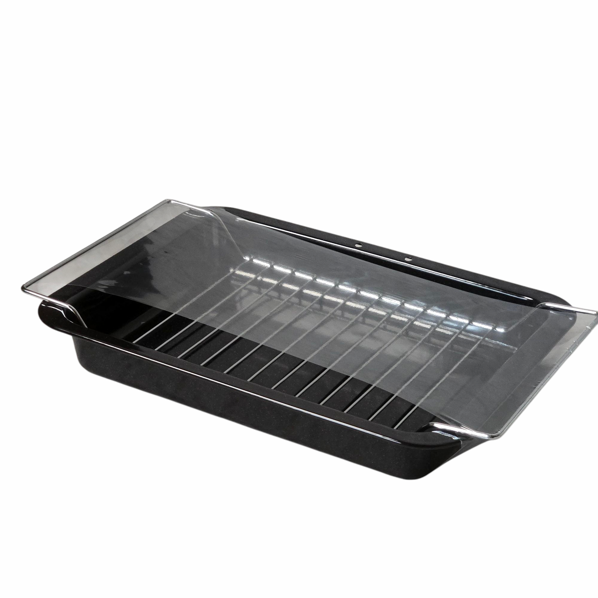 38cm / 15" Vitreous Enamel Deep Roasting Pan with Wire Rack thumbnail 2