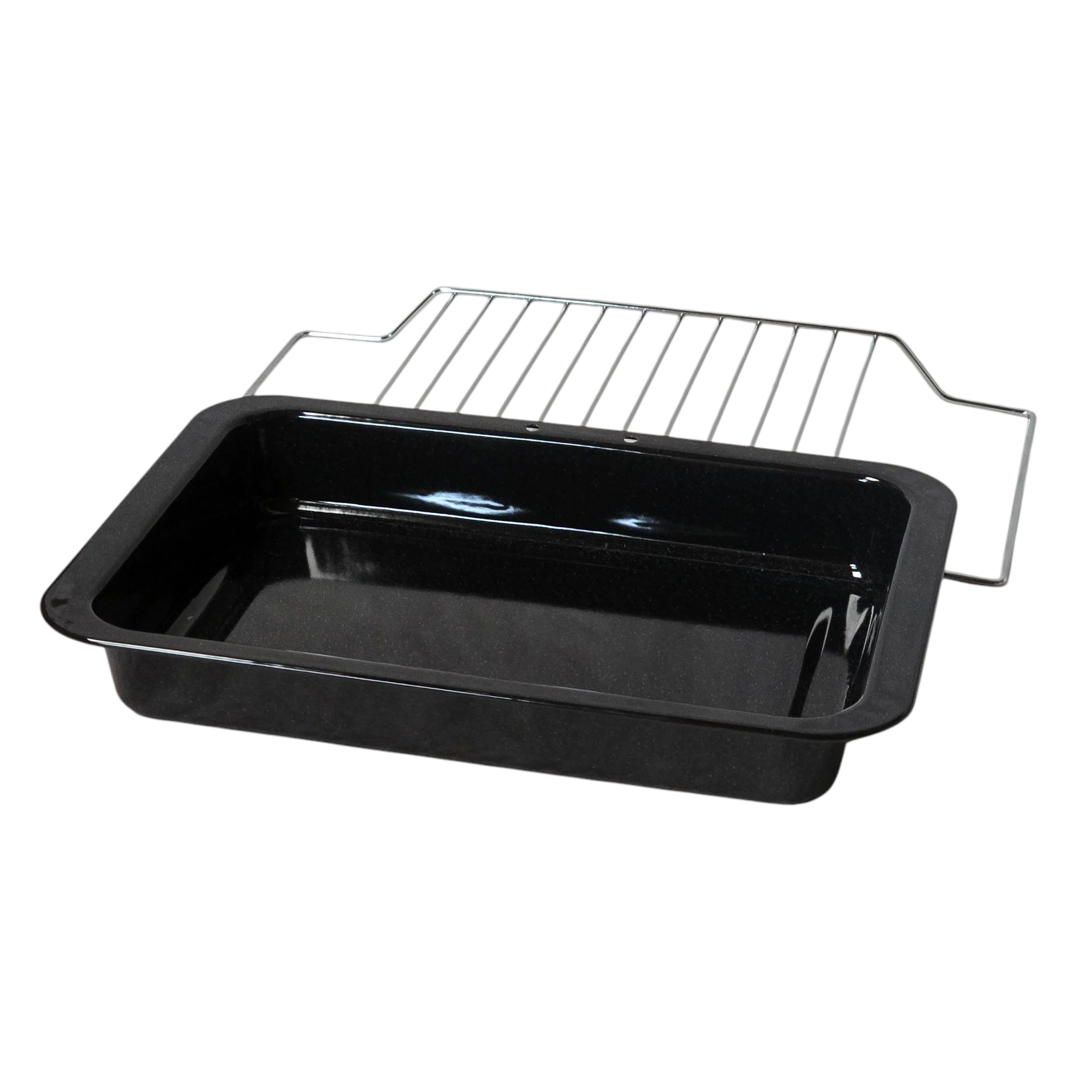 38cm / 15" Vitreous Enamel Deep Roasting Pan with Wire Rack thumbnail 3